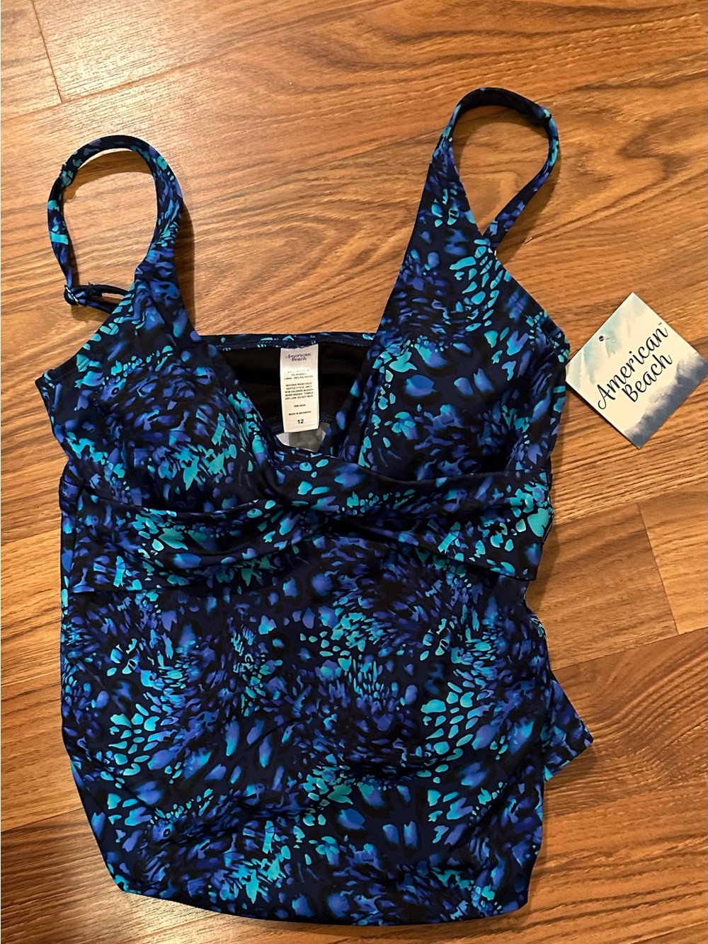 Blue Floral Swimsuit Top